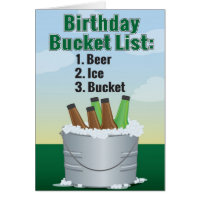 Funny Birthday Card for man - Beer bucket list