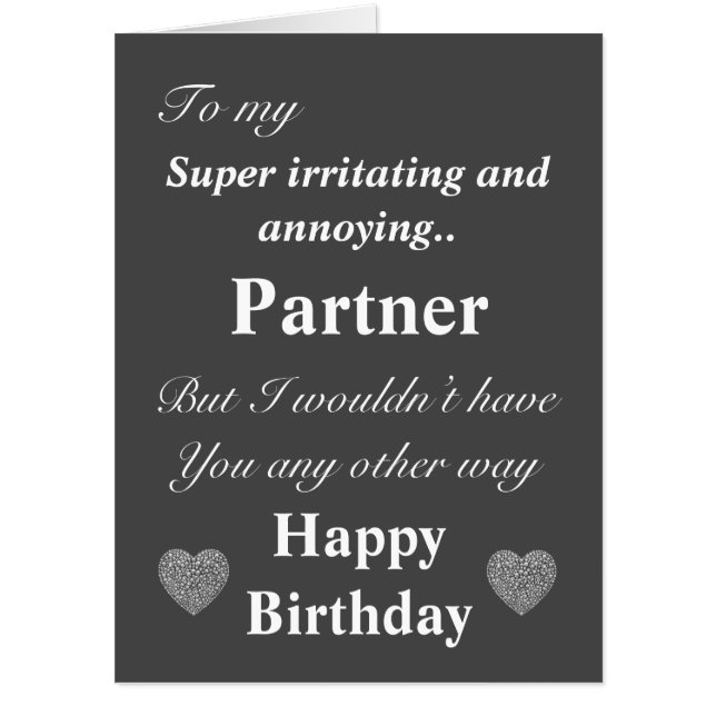 Funny birthday card for partner (Front)