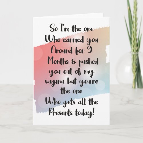 Funny Birthday Card For Son or Daughter