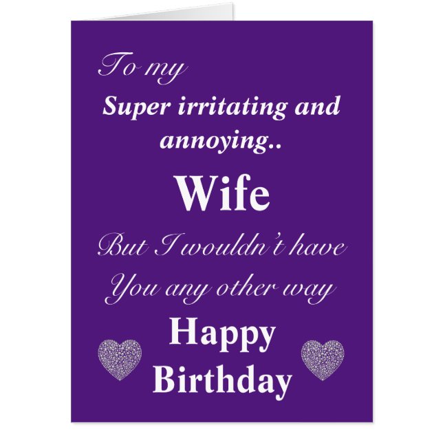 Funny birthday card for wife (Front)
