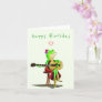 Funny Birthday Card Frog Playing Guitar