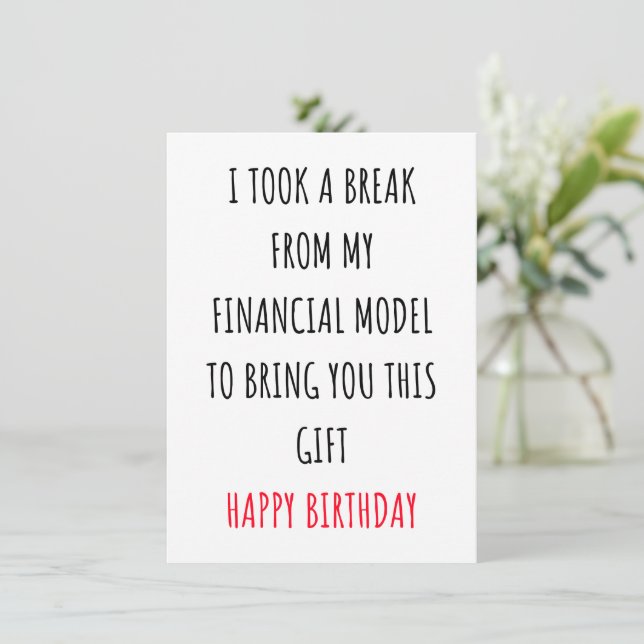 Funny birthday card from investment bankers (Standing Front)