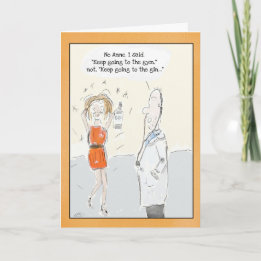 Funny Birthday Card: Gin or Gym? Card