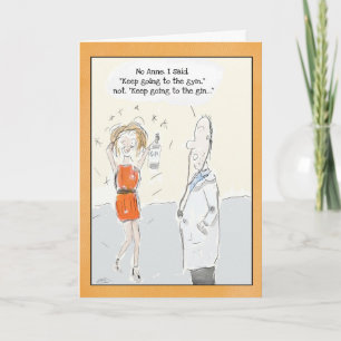 Funny Birthday Card: Gin or Gym? Card