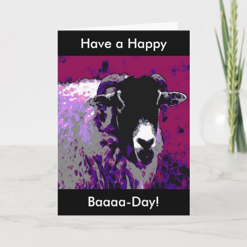 Funny Birthday Card Have a Happy Baa Day Sheep