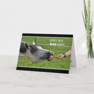 Funny Birthday Card Horse Carrot Humorous