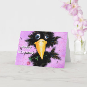 Funny Birthday Card In Love Crow