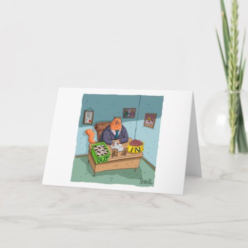 Funny Birthday Card _ Kitty Business Man Card