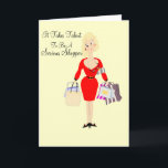 Funny Birthday Card Lady Shopping Theme<br><div class="desc">A unique design funny birthday card showing a lady carrying her shopping.  A great choice for girl who loves to shop. Please feel free to change the wording shown on the card or add more text at no extra charge.  Click on customize for full editing control.</div>