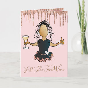 Birthday card/Friend card/Wine lover card/Funny birthday card