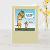Funny birthday card: Little Horse Card (Yellow Flower)