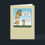 Funny birthday card: Little Horse Card<br><div class="desc">This funny birthday card features a big horse explaining that a little horse wants to sing "Happy Birthday" but can't because ... he's a little horse. Perfect for a horse lover or anyone who likes to horse around. NOTE: There is an updated version of this card here in my store,...</div>
