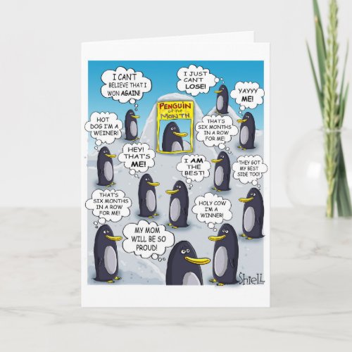 FUNNY BIRTHDAY CARD _ Penguin of the Month