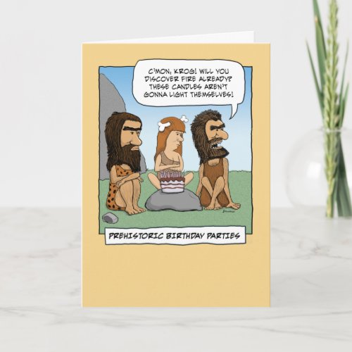 Funny birthday card Prehistoric Party Card