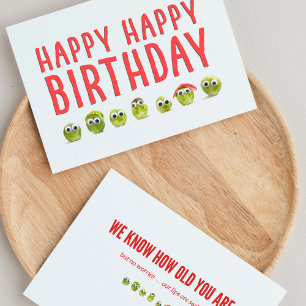Funny birthday card vegetables card humor friends