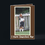 Funny Birthday Card w/Cute Searching Basset Hound<br><div class="desc">Funny Birthday Card w/Cute Searching Basset Hound</div>