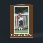 Funny Birthday Card w/Cute Searching Basset Hound<br><div class="desc">Funny Birthday Card w/Cute Searching Basset Hound</div>
