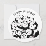 Funny Birthday Card with Happy Pandas<br><div class="desc">Birthday Card with Panda Family MIGNED Painting Design - Customizable - or Choose / Add Your Unique Text / Font / Color - Make Your Special Card - Resize and move or remove and add elements / image with Customization tool ! Painting and Design by MIGNED. You can also transfer...</div>