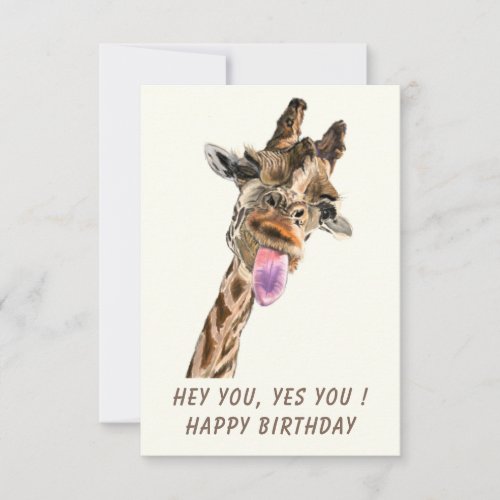 Funny Birthday Card with Playful Giraffe _ Smile
