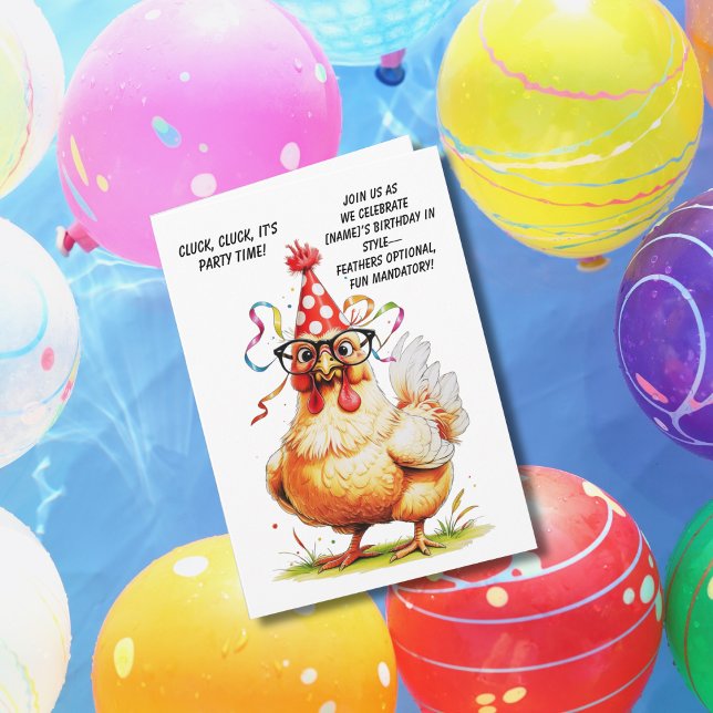 Funny Birthday Card with Stylish Chicken (Creator Uploaded)