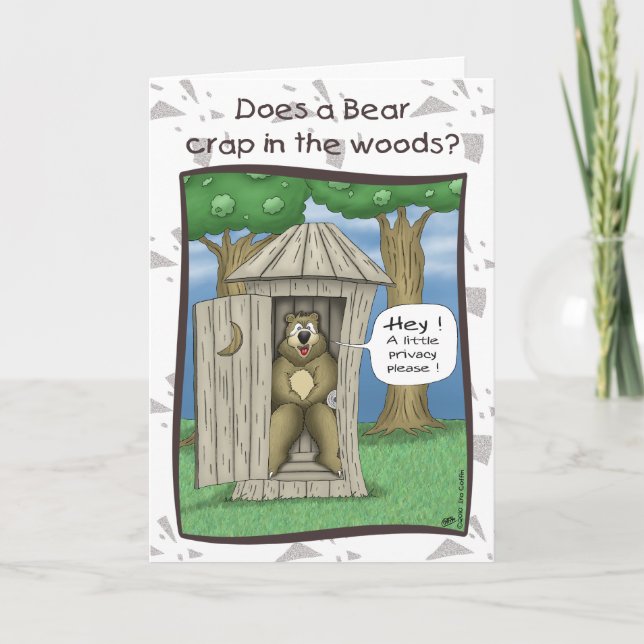 Funny Birthday Cards: Bear in the Woods Card (Front)