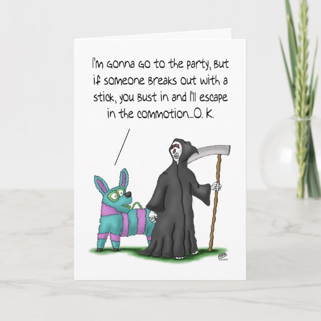Funny Birthday Cards: Birthday Party Plans Card (Front)
