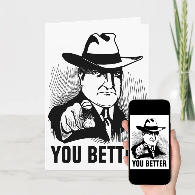 Funny Birthday Cards, GANGSTER MAFIA GUY Card | Zazzle