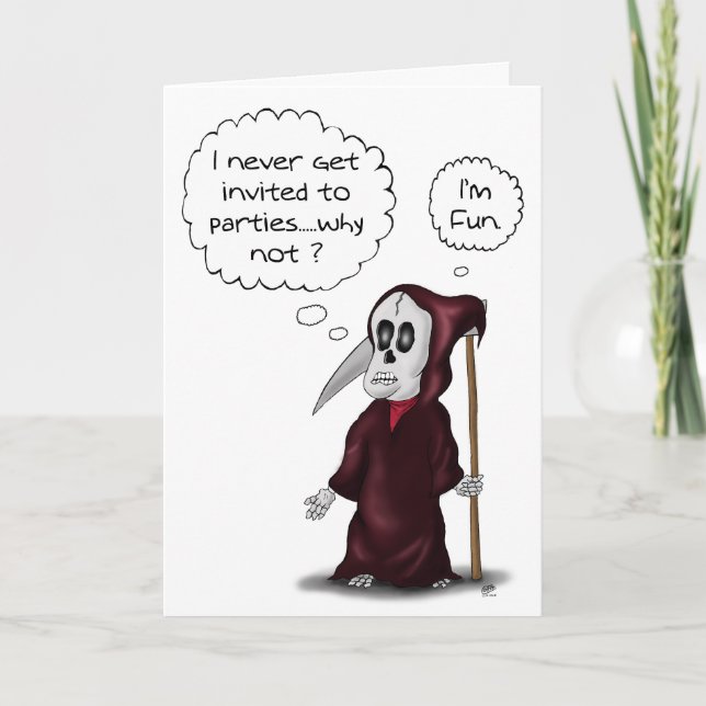 Funny Birthday Cards: Grim Thoughts Card (Front)