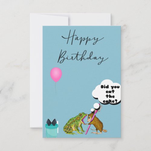 Funny birthday cards Mouse and Frog
