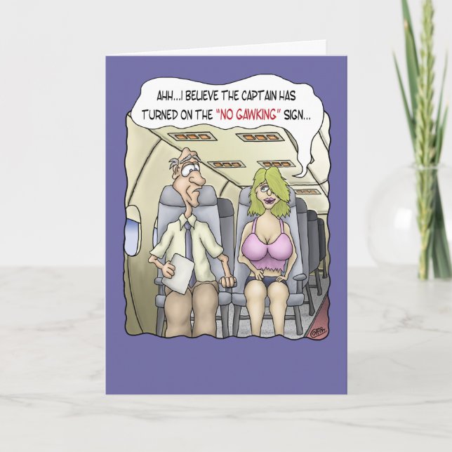 Funny Birthday Cards: No Gawking Card (Front)
