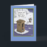 Funny Birthday Cards: Penguin Pranks Card<br><div class="desc">Funny cartoon birthday card with a cartoon of a penguin using the head only to find he has been the brunt of an elaborate prank. The inside of the card reads “Getting another year older is just “wrong” but I hope you have a happy birthday anyway…..”</div>