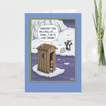 Funny Birthday Cards: Penguin Pranks Card by nopolymon at Zazzle