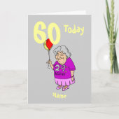 Funny birthday cartoon, add age personalized card | Zazzle