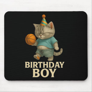 Funny Birthday Cat Playing Sketll – Slam Dunk Kity Mouse Pad