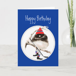Funny Birthday Champion Ice Hockey Sport Bird Card