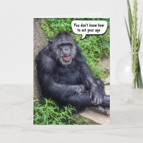 Funny Birthday Chimpanzee  Card