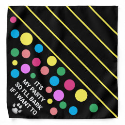 Funny Birthday Colorful Polka Dots Dog Bandana