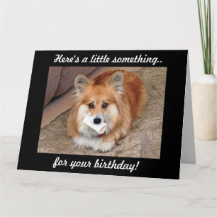 Funny Birthday Corgi with Bone Card