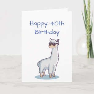 Funny Birthday Custom Age 30th Llama Animal Card
