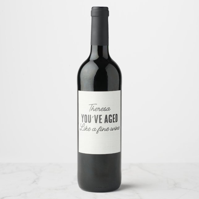 Funny Birthday Custom Fine  Wine Label (Front)