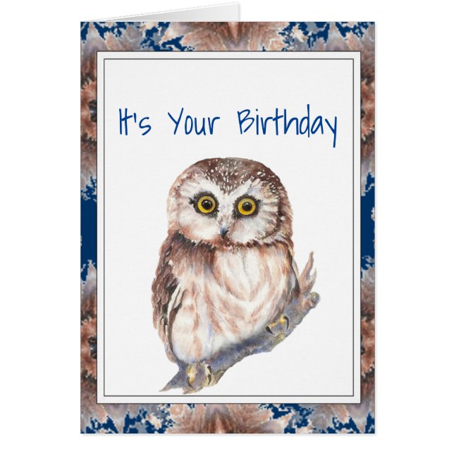 Funny Birthday  Cute Little Owl Bird (Front)
