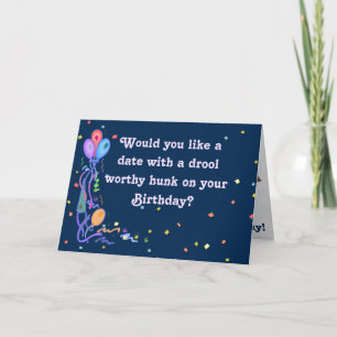 Funny Birthday "Date" Card w/Hunky Basset Hound