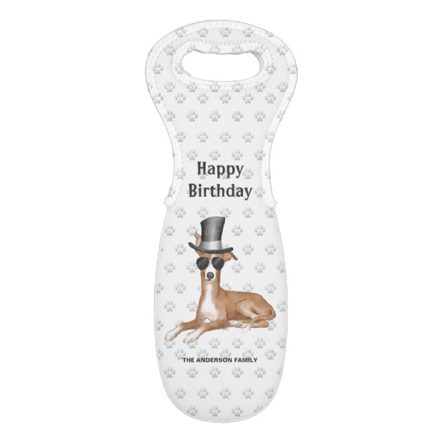 Funny Birthday Dog Wine Bag (Front Flat)