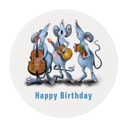 Funny Birthday Edible Frosting Rounds Mouse Band