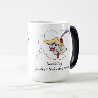 Funny Birthday elegant cartoon cow 50 & fabulous Color Morph Mug