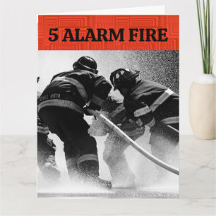 FUNNY BIRTHDAY FIREFIGHTERS GREETING CARD FOR HER