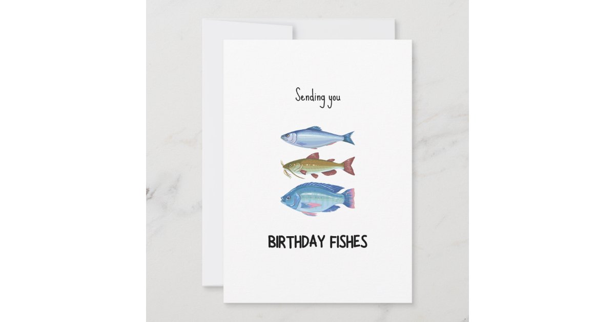Funny Birthday Fishes Birthday Card | Zazzle