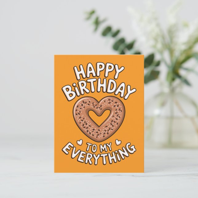 Funny Birthday For Boyfriend For Girlfriend Food  Postcard (Standing Front)
