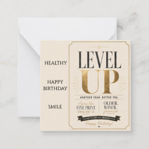 Funny birthday for friends – Age level unlocked Note Card