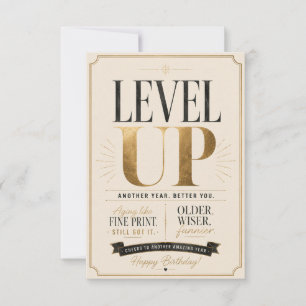 Funny birthday for friends – Age level unlocked Thank You Card